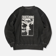 GOD’S WATCHING CREW NECK SWEAT / CRUCIFIX - XL