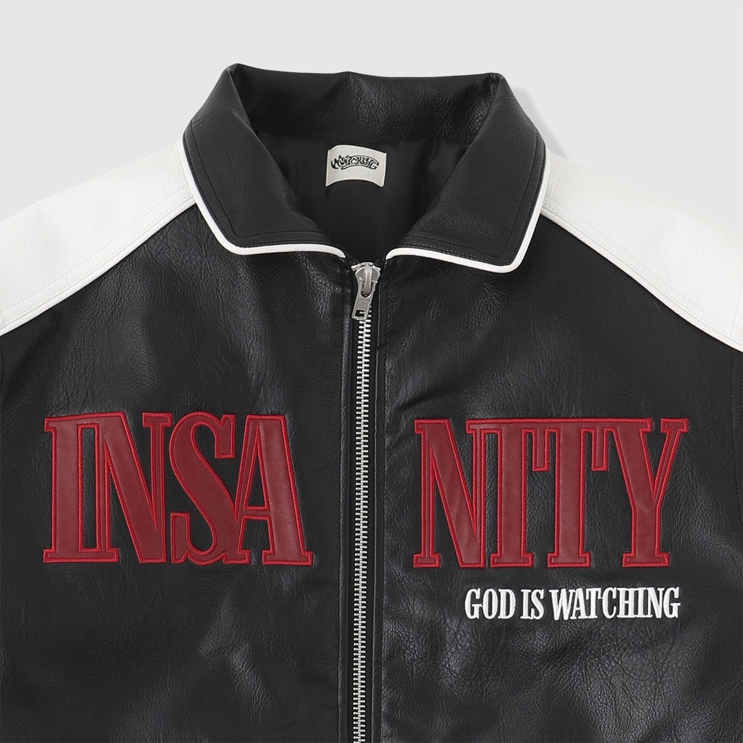 GOD'S WATCHING LEATHER JACKET / INSANTTY